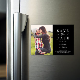 Convite Minimalista   Foto preta escura Salvar a Data