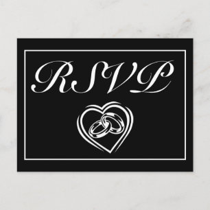Convite Minimalista Moderno Branco Preto RSVP