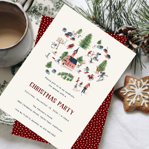 Convite minimalista para festa de Natal nórdica