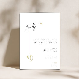 Convite Mínimo Manuscrito para Festa de Aniversári