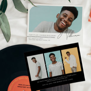 Convite mínimo moderno para quatro graduações de f