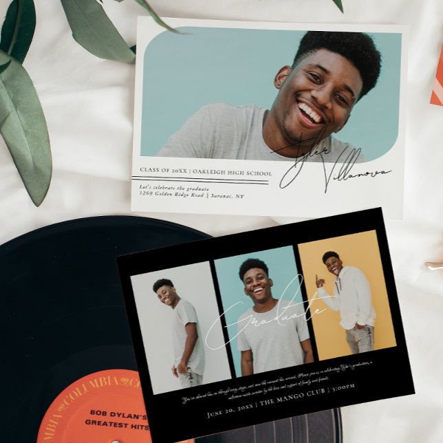 Convite mínimo moderno para quatro graduações de f (Criador carregado)