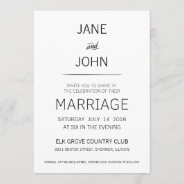 Convite mínimo para casamento