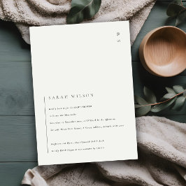 Convite mínimo para Chá de fraldas de Tipografia B