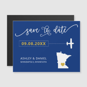 Convite Minnesota Wedding Save the Date Card, Map