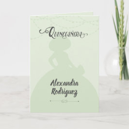 Convite Mint Green Charro Silhouette Quinceanera
