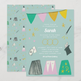 Convite Mint Magic Show Bar Bat Mitzvah