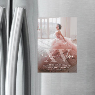 Convite Mis XV Años Salve a data Foto moderna Quinceañera