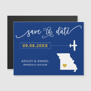 Convite Missouri Wedding Save the Date Card, Map