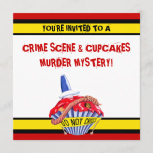 Convite Mistério para Assassinato de Cupcakes da 