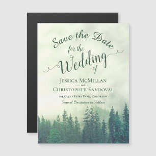 Convite Misty Green Mountain Pines Casamento Salve Data