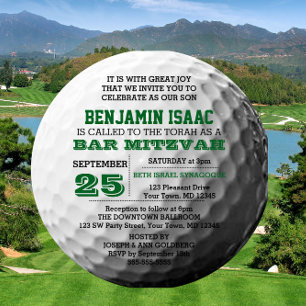 Convite Mitzvah para Bar redondo Golf
