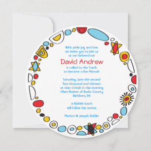 Convite Mitzvah para Bar SCRIBBLY pop ART