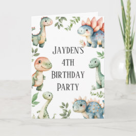 Convite Miúdos Dinossauro Bonito Pensou No Aniversário