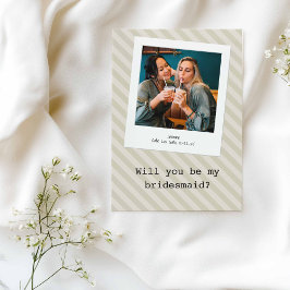 Convite Mocha Cream "Você Será Minha Porta-Voz?" Foto