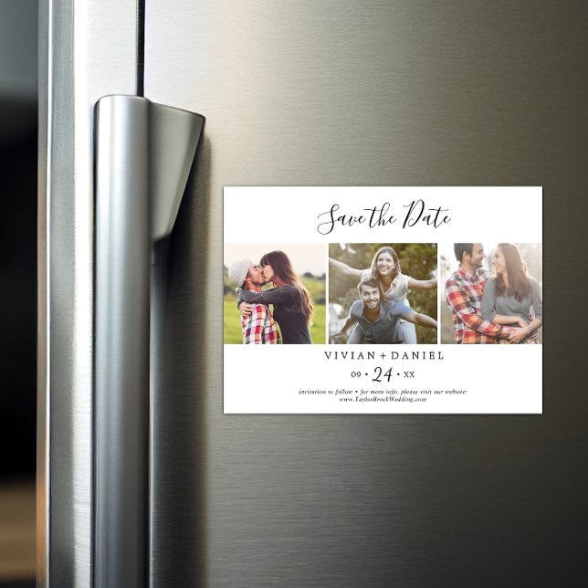 Convite Modelo de Foto Mínimo 3 Salve a Data (Criador carregado)