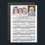 Convite modelo de Fotos Personalizadas do Ano Civil de 202<br><div class="desc">Este calendário magnético mensal de 2025 anos personalizado mostra os dias da semana para cada mês em preto a negrito e fácil de ler num fundo branco. Adicione facilmente suas próprias fotografias horizontais e verticais ao topo. Este é um ímã de calendário simples e moderno para ajudá-lo a conquistar o...</div>