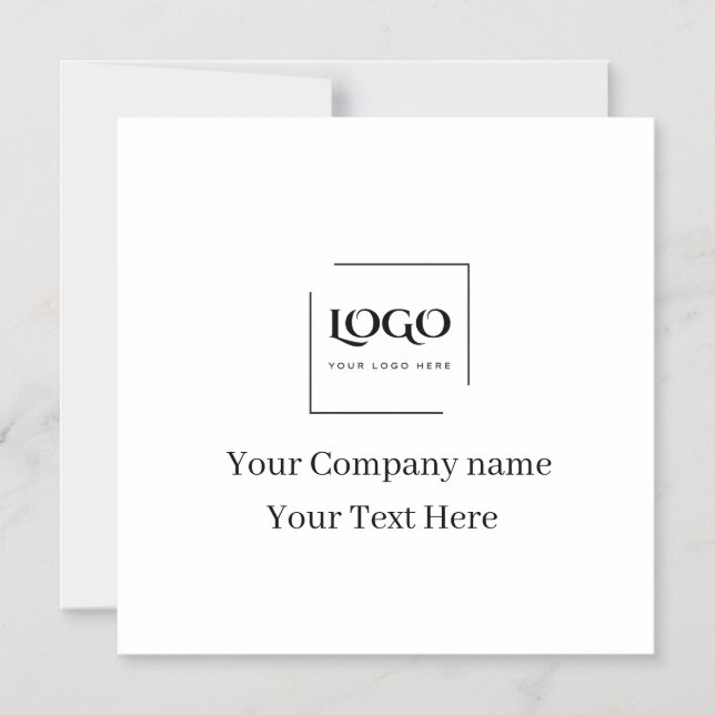 Convite Modelo de logotipo personalizado elegante (Frente)