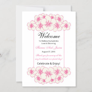 Convite Modelo de Placa de Boas-Vindas de Casamento Floral
