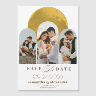Convite Modern Arch Celestial Moon 3 Foto Salva A Data