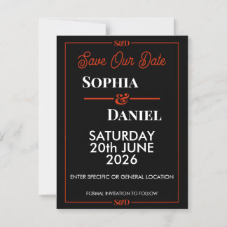 Convite Modern Editable Wedding Save The Date Card