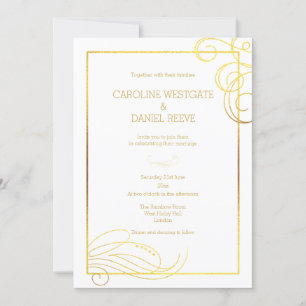 Convite Modern Faux Foil Flourish