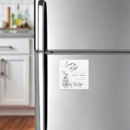 Convite Modern Floral Salve A Data Casamento