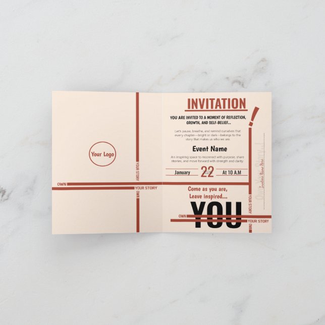 Convite Modern Motivational Event Invitation Card | Semina (Interior)