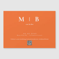 Modern Orange Wedding Save the Date