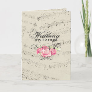 Convite Modern Romantic Musicnotes Music Wedding