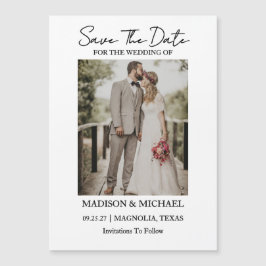 Convite Modern Script Photo Wedding Save The Date