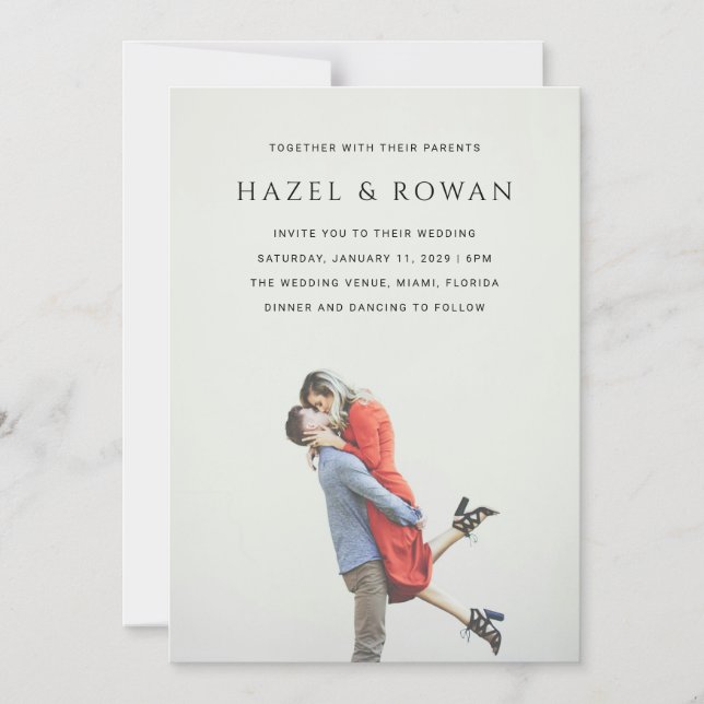 Convite Modern Simple Photo Wedding (Frente)