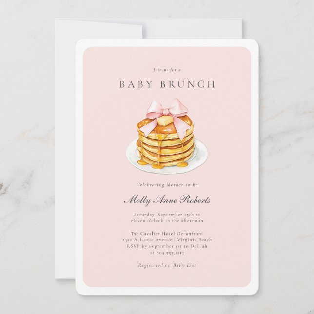 Convite Modern Watercolor Baby Brunch (Frente)