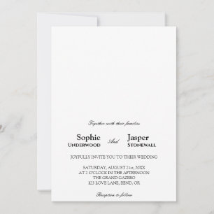 Convite Moderno ao Casamento Minimalista Clássico