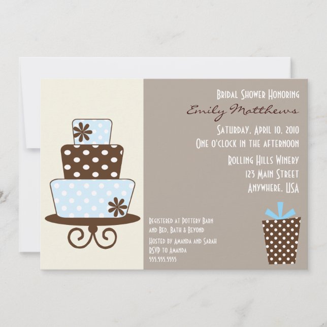 Convite Moderno Azul e Marrom (Frente)