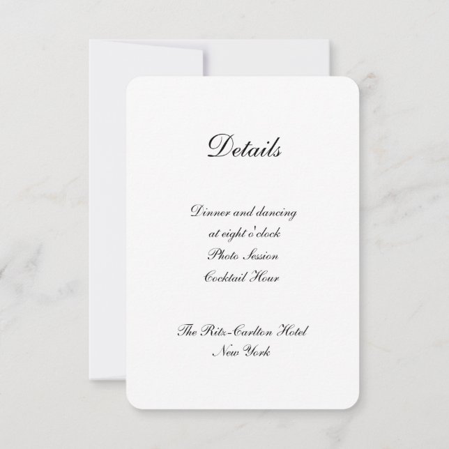 Convite Moderno Branco - Elegante (Verso)