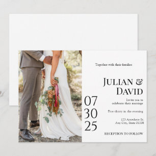 Convite Moderno, Chic, Foto Na moda para Casamento