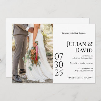 Convite Moderno, Chic, Foto Na moda para Casamento