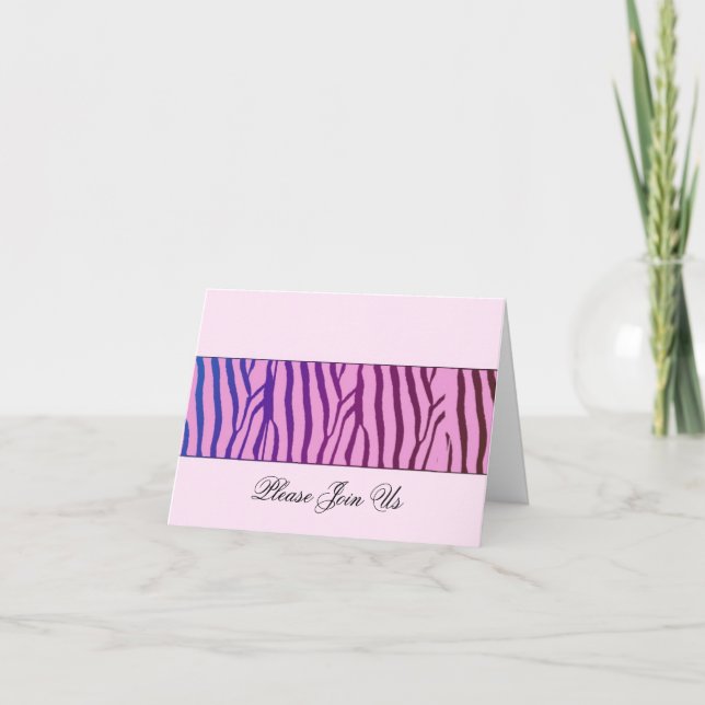 Convite Moderno com Estampa de Zebra (Frente)