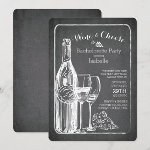 Convite moderno da festa de solteira do vinho & do