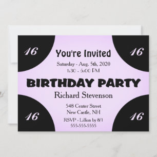 Convite Moderno de Aniversário Lilac
