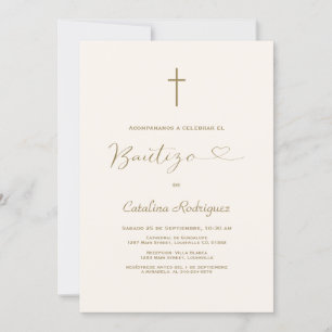 Convite Moderno De Bautizo Hija Rapariga Baptism
