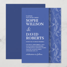 Convite Moderno de Casamento com padrão de andorin