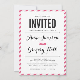 Convite Moderno de Casamento de Frisos de Carnaval