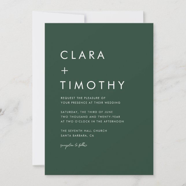 Convite Moderno de Casamento de Script Clássico Mí (Frente)