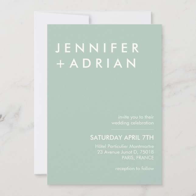 Convite Moderno de Casamento Minimalista (Verso)