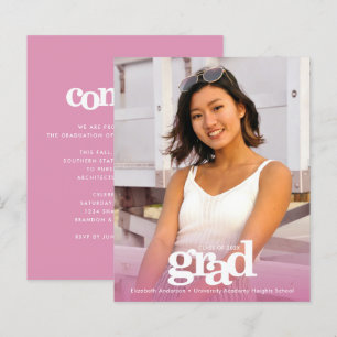 Convite moderno de fotografia de graduação de orça