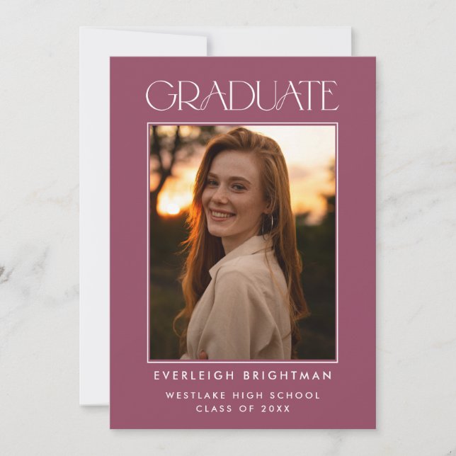 CONVITE MODERNO DE GRADUAÇÃO DE FOTOS DE TIPOGRAFI (Frente)