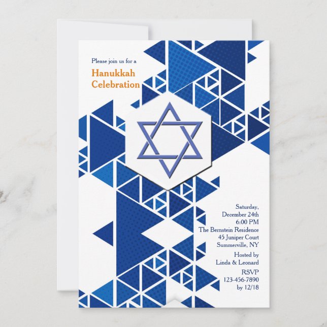Convite moderno de Hanukkah (Frente)