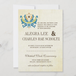 Convite moderno de quadro de aviso para Damasco e 